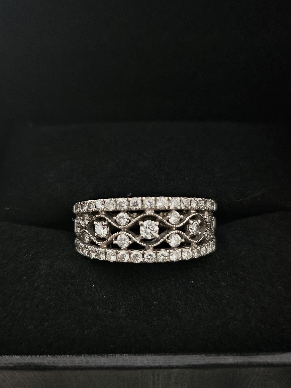Diamond And 14k White Gold Anniversary Band - Size 8 - Kay Jewelers